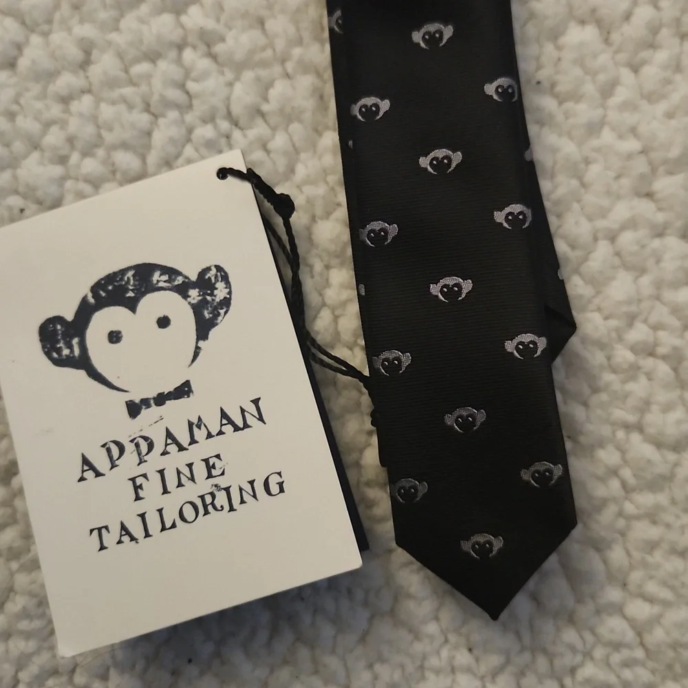 Appaman Black Tie with White Pattern